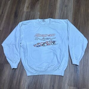 Vintage Snap-on White Graphic Men's Sweater